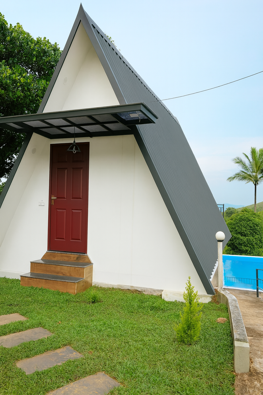 Breakfast setup overlooking Vagamon hills